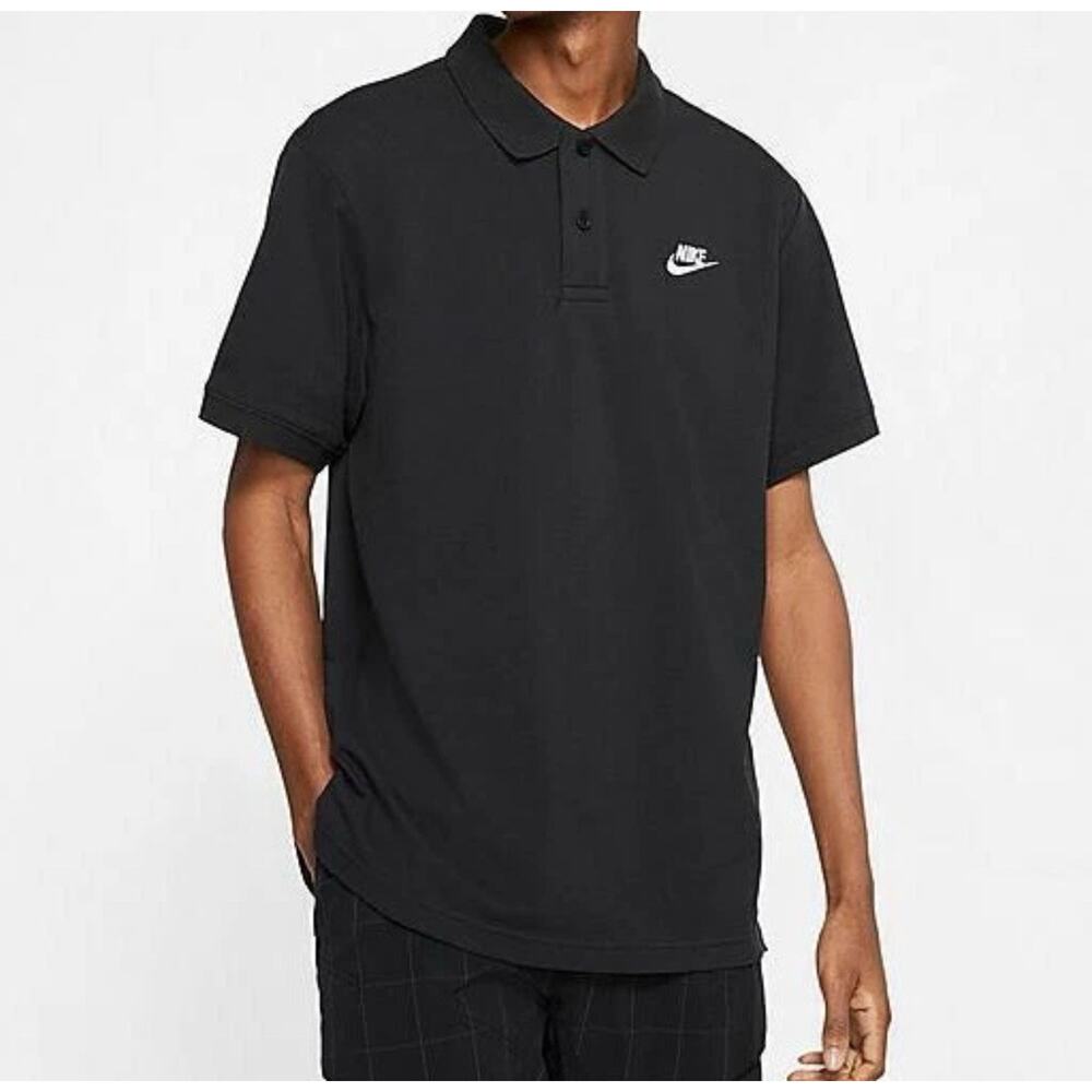 Nike Sportswear Polo Men’s Medium Black Pullover Short Sleeve Shirt 909746-010